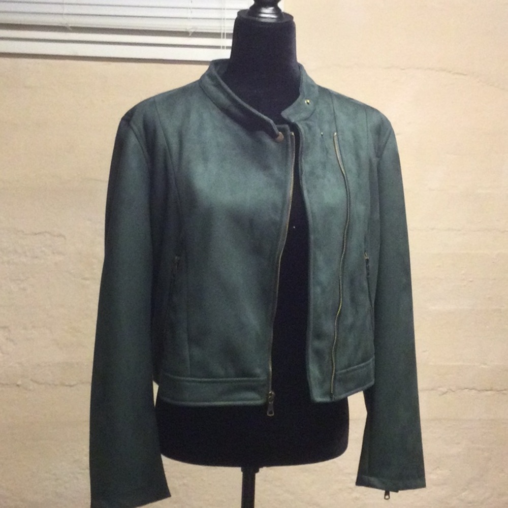 Banana Republic Green Vegan Suede Jacket